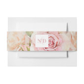 サマーウォーターカラーバラピンク赤面 招待状ベリーバンド (正面例)