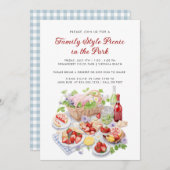 サマーウォーターカラーファミリースタイルピクニック懇親会 招待状 (正面/裏面)