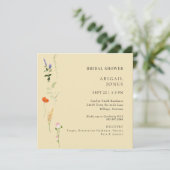 サマーウォーターカラーフローライエローブライダルシャワー 招待状 (スタンド正面)