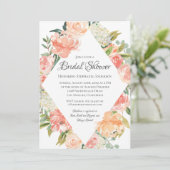 サマーウォーターカラーフローラメドレーブライダルシャワー 招待状 (スタンド正面)