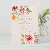 サマーウォーターカラーフローラ庭園の結婚式招待状 招待状 (スタンド正面)