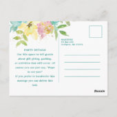 サマーウォーターカラーフローラ100th誕生日招待状 ポストカード (裏面)