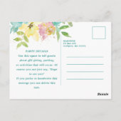 サマーウォーターカラーフローラ21st誕生日招待状 ポストカード (裏面)