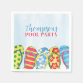 サマーウォーターカラープールパーティーカスタム スタンダードカクテルナプキン (正面)
