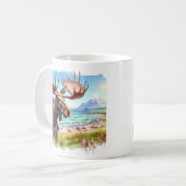 サマーウォーターカラームースオンビーチ コーヒーマグカップ (正面左)