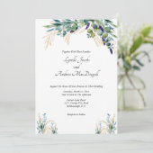 サマーウォーターカラーユーカリフローラ結婚ズ 招待状 (スタンド正面)