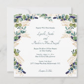 サマーウォーターカラーユーカリフローラ 招待状 (正面)