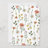 サマーウォーターカラーワイルドフラワーブランチブライダルシャワー 招待状 (裏面)