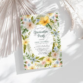 サマーウォーターカラー熱帯フローラ卒業パーティー 招待状