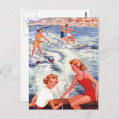 サマーウォータースキーおもしろい ポストカード (正面/裏面)