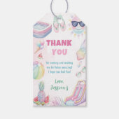 サマーウォータースライドガールバースデーパーティーありがとう ギフトタグ (正面)