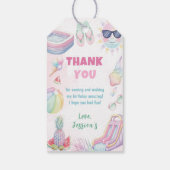 サマーウォータースライドガールバースデーパーティーありがとう ギフトタグ (裏面)