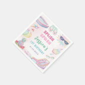 サマーウォータースライドガールバースデーパーティー スタンダードカクテルナプキン (角)