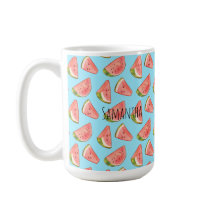 サマーウォーター色のスイカのスライス