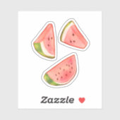 サマーウォーター色のスイカのスライス シール (シート)