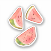 サマーウォーター色のスイカのスライス シール (正面)