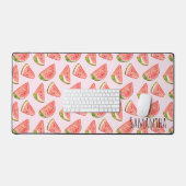 サマーウォーター色のスイカのスライス デスクマット (キーボード&マウス)