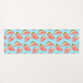 サマーウォーター色のスイカのスライス ヨガマット (裏面(横))