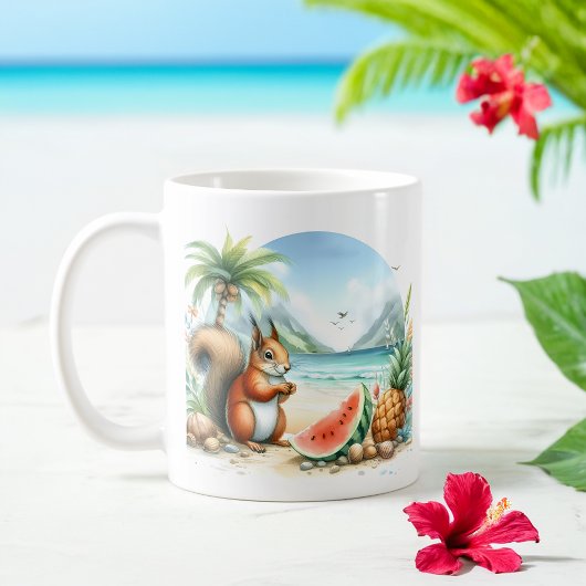 サマーウォーター色リス コーヒーマグカップ