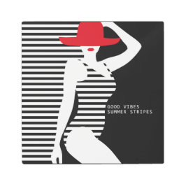 サマーウーマンメタルウォールアート メタルプリント