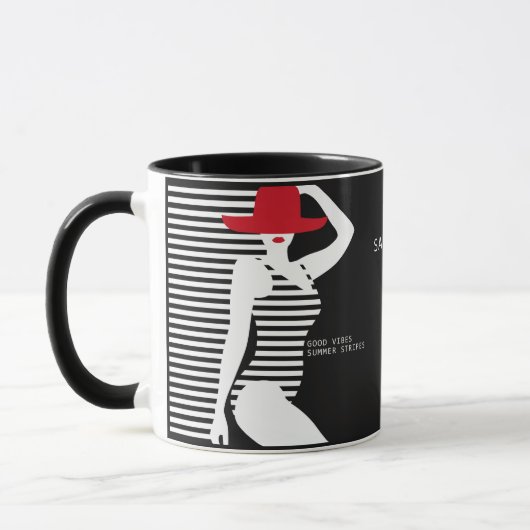 サマーウーマン名前をカスタムするマグ マグカップ (左)