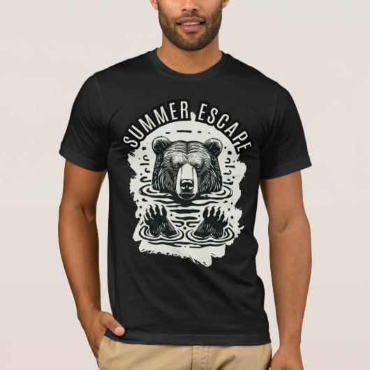 サマーエスケープ – 自然に飛び込む Tシャツ (正面)