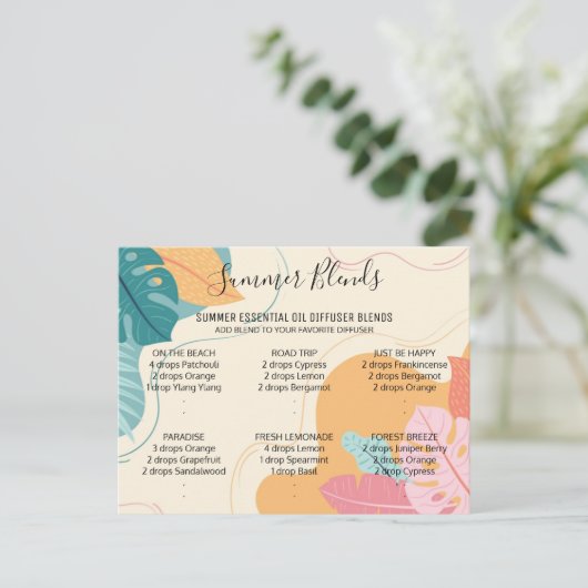 サマーエッセンシャル油がはがきを混ぜる ポストカード (スタンド正面)