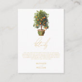 サマーエレガントオレンジのフルーツ結婚の詳細 エンクロージャーカード (正面)