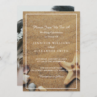 サマーエレガントカスタムフォト結婚式招待状 招待状