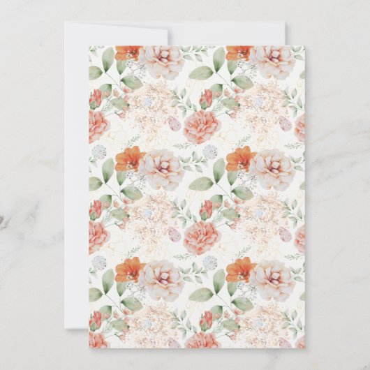 サマーエレガントガーデンフローラバプテスマ招待状 招待状 (裏面)