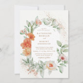 サマーエレガントガーデンフローラ結婚式招待状 招待状 (正面)