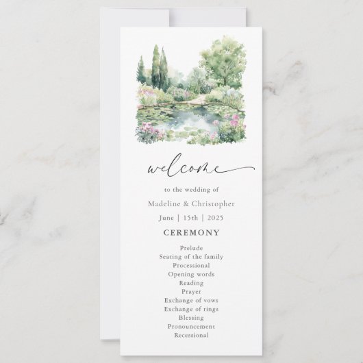 サマーエレガントガーデンランドスケープ結婚式 プログラム (正面)
