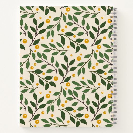 サマーエレガントグリーンパーソナライズされたレシピ ノートブック (裏面)