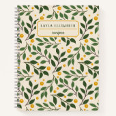 サマーエレガントグリーンパーソナライズされたレシピ ノートブック (正面)