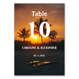 サマーエレガントサンセットトロピカルビーチハワイテーブル テーブルナンバー