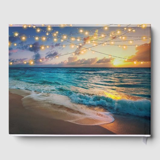 サマーエレガントサンセットトロピカルビーチ結婚式 ゲストブック (裏面)