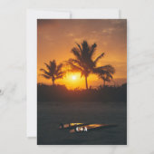 サマーエレガントサンセットビーチトロピカル結婚ズ救 セーブザデート (裏面)