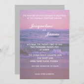 サマーエレガントサンセットビーチ結婚式 招待状 (正面/裏面)