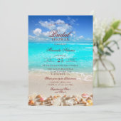 サマーエレガントトロピカルビーチブライダルシャワー 招待状 (スタンド正面)