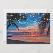 サマーエレガントパームサンセットビーチブライダルシャワー 招待状 (正面)