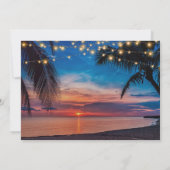 サマーエレガントパームサンセットビーチブライダルシャワー 招待状 (裏面)