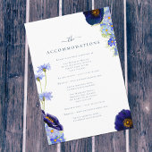 サマーエレガントフローラブルー結婚ズ宿泊施設 エンクロージャーカード