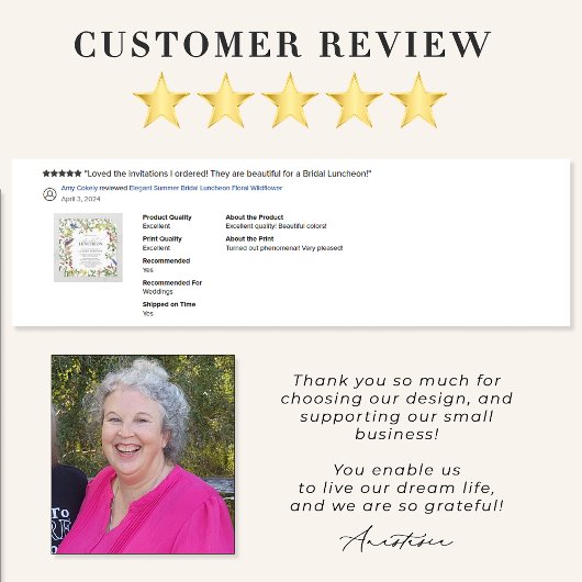 サマーエレガントブライダルランチョンフローラ野草 招待状