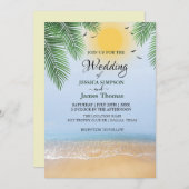 サマーエレガントブルー海ビーチ 招待状 (正面/裏面)