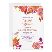 サマーエレガントブーケブライダルシャワー招待