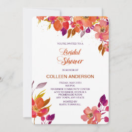 サマーエレガントブーケブライダルシャワー招待 招待状