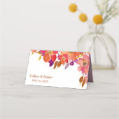 サマーエレガントブーケモダン結婚の プレイスカード (裏面)