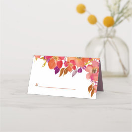 サマーエレガントブーケモダン結婚の プレイスカード