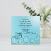 サマーエレガントプールパーティの招待状 招待状 (スタンド正面)