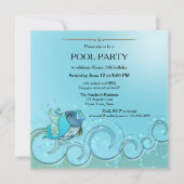 サマーエレガントプールパーティの招待状 招待状 (正面)